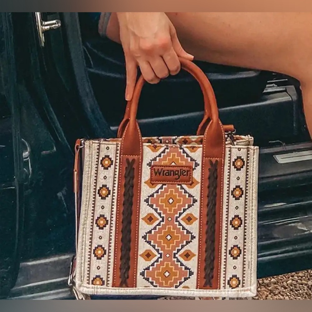 Wrangler Cream, Brown & Tan Southwestern Tote